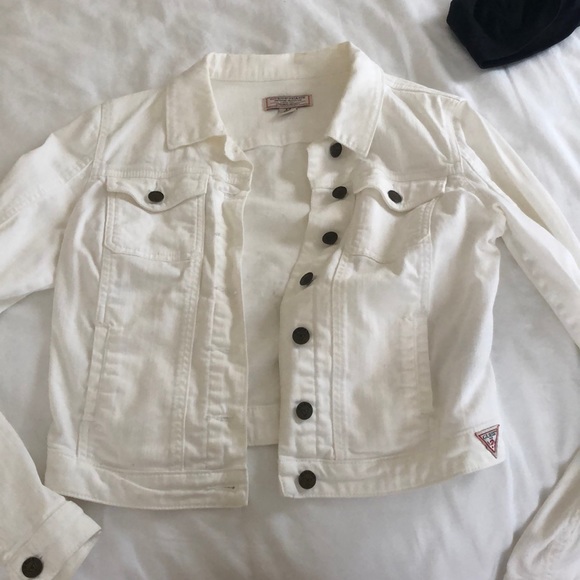 Guess Jackets & Blazers - White Jean jacket